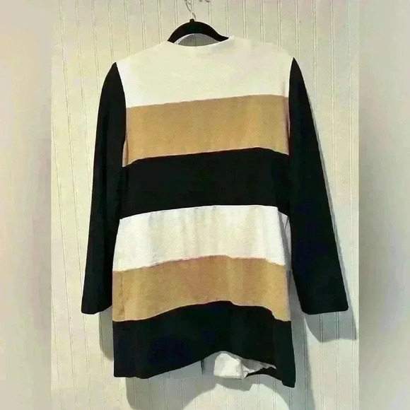 Chicos thick knit brass button color block blazer Professional office career GUC - Picture 4 of 8